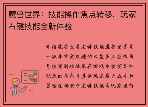 魔兽世界：技能操作焦点转移，玩家右键技能全新体验